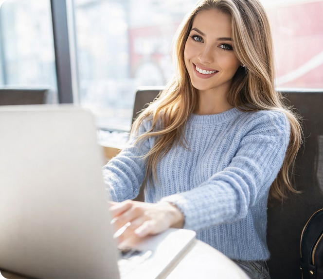 Student taking online course