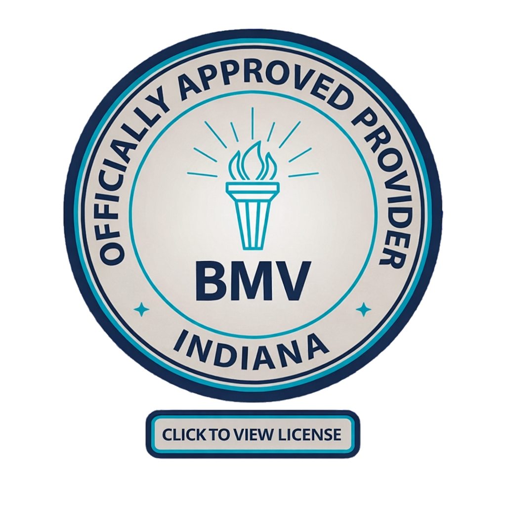 Indiana BMV officially approved provider seal